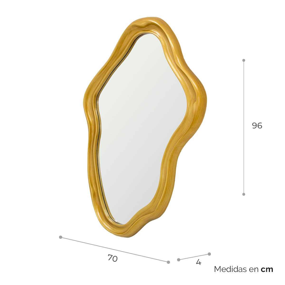 Espejo 70 X 96 Cm Marco Irregular Dorado | Espejos | decoracion